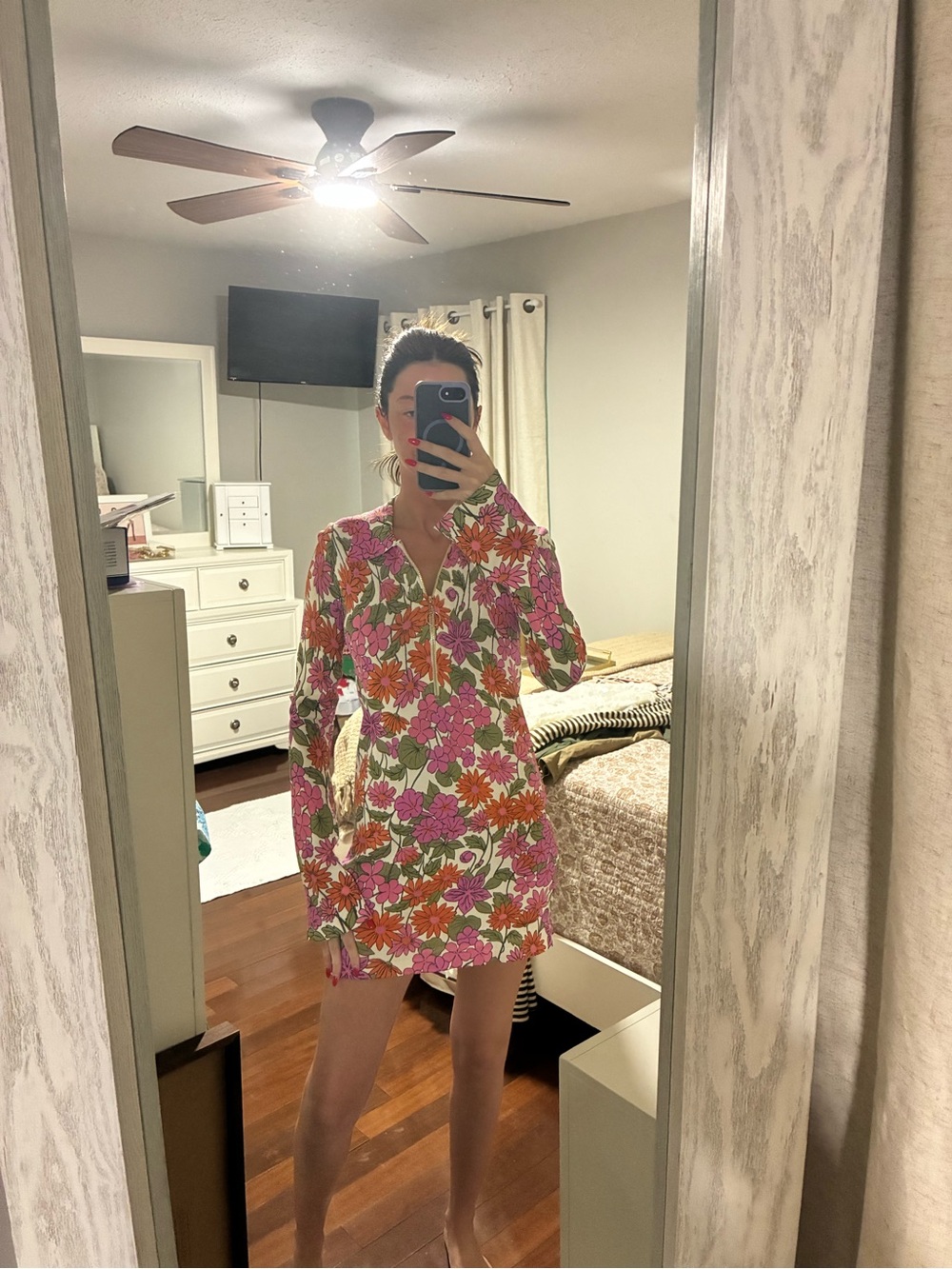 Show Me Your MuMu Pink & Orange Floral Mini Dress - Picture 2 of 2